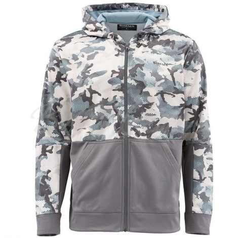 Толстовка SIMMS Challenger Hoody - Full Zip цвет Hex Flo Camo Grey Blue фото 1