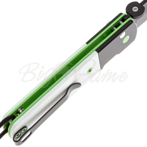 Нож складной полуавтоматический CJRB Locust сталь AR-RPM9 рукоять стеклотекстолит G10 цв. Черно-белый фото 5