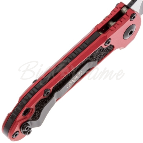Нож складной автоматический MICROTECH LUDT Gen 3 сталь M390MK рукоять Алюминий цв. Бордовый фото 4