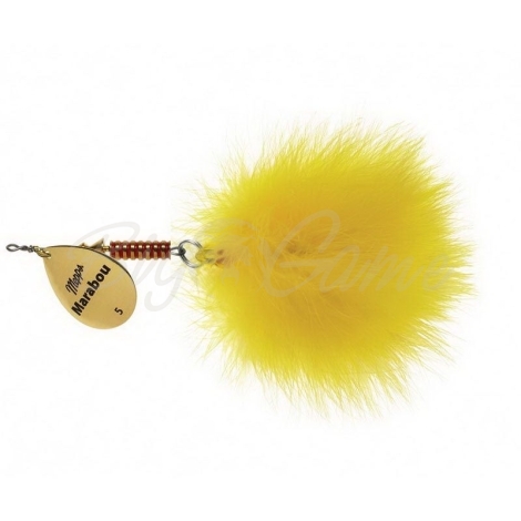 Блесна вращающаяся MEPPS Giant Marabou (блистер) № 7 цв. Gold / Yellow фото 1