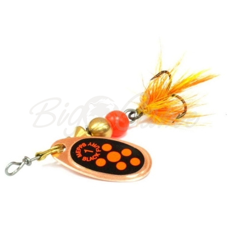 Блесна вращающаяся MEPPS Comet Black Fury Mouche (блистер) № 0 цв. Orange / Copper фото 1