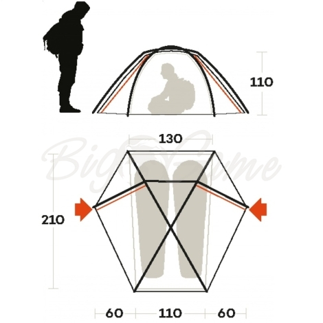 Палатка FERRINO Force 2 цвет Оливковый фото 2