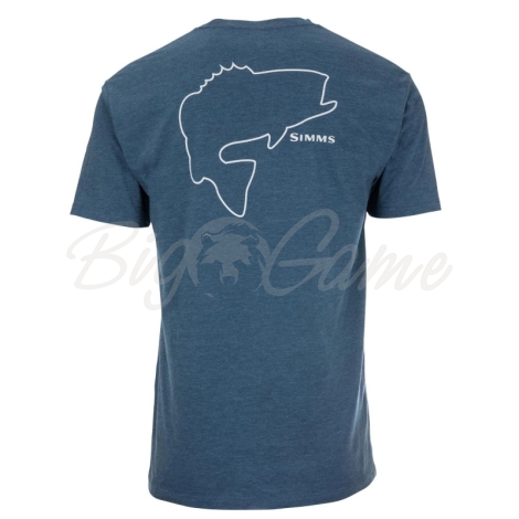 Футболка SIMMS Bass Outline T-Shirt Sailor цвет Sailor Blue Heather фото 1