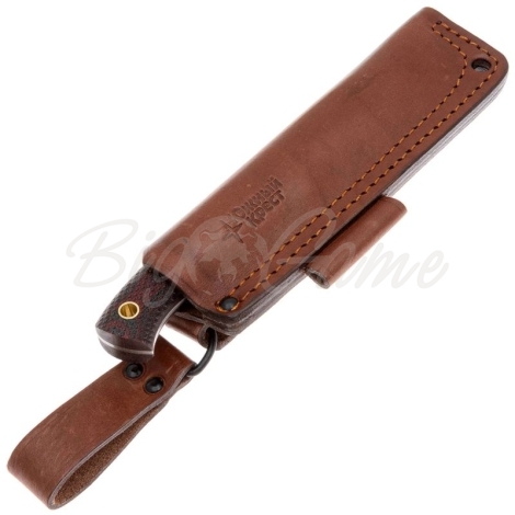 Нож ЮЖНЫЙ КРЕСТ Шершень конвекс Сталь VG10 рукоять Микарта красно-черная/насечка фото 3