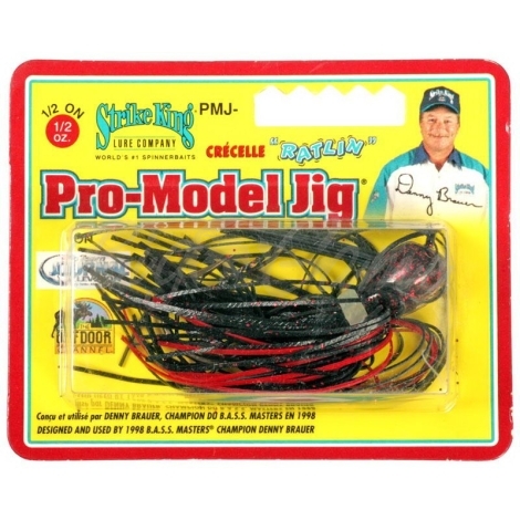 Бактейл STRIKE KING Pro-Model Jig 14 г (1/2 oz) цв. black red фото 1