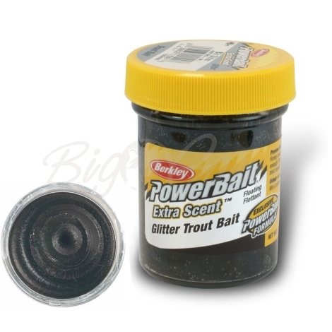 Паста форелевая BERKLEY PowerBait Extra Scent Glitter TroutBait цв. черный жемчужный фото 1