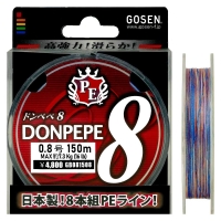 Плетенка GOSEN 8PE Donpepe 150 м цв. красный #0.8