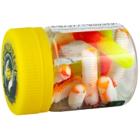 Червь TERUKI Roy 6,5 см (7 шт.) зап. сыр цв. White/Red/Chartreuse превью 2