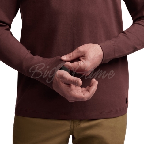 Лонгслив SITKA Foothills LS Henley цвет Cherry Wood фото 5