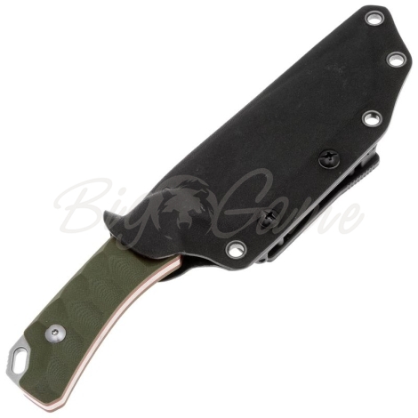 Нож с фиксированным клинком FOX KNIVES Lynx сталь D2 рукоять Стеклотекстолит G10 цв. Зеленый фото 4