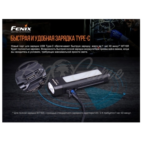 Фонарь FENIX WT16R (2xXP-E2 + COB,ANSI 300 lm, Li-Po) цвет черный фото 16