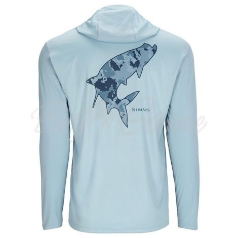 Термокофта SIMMS Tech Hoody - Artist Series цвет Steel Blue / Tarpon фото 2