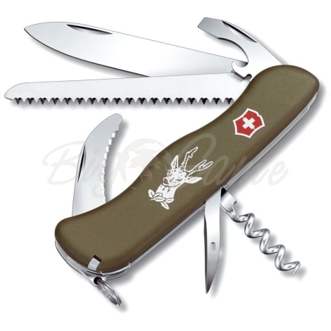 Нож VICTORINOX Hunter 111мм 12 функций цв. зеленый фото 1