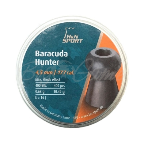 Пули для пневматики H&N SPORT Baracuda Hunter калибр. 4,5мм, 0,68 г (400 шт.) фото 3
