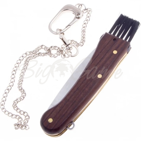 Нож складной полуавтоматический FOX KNIVES Mushrooms Knife сталь 440 рукоять Дерево цв. Коричневый фото 2