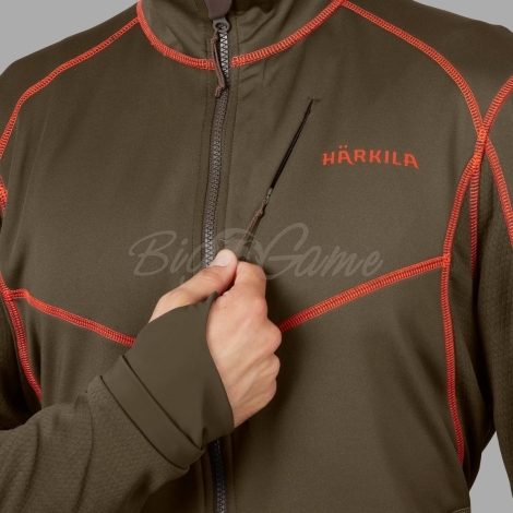 Толстовка HARKILA Scandinavian fleece jacket цвет Willow green / Shadow brown фото 2