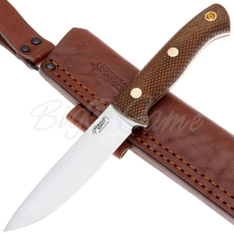 Нож ЮЖНЫЙ КРЕСТ Шершень L конвекс Сталь VG10 рукоять Микарта койот/насечка фото 2