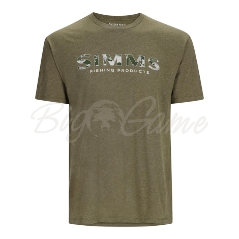 Футболка SIMMS Logo T-Shirt цвет RC Dark Clover / Military Heather фото 1