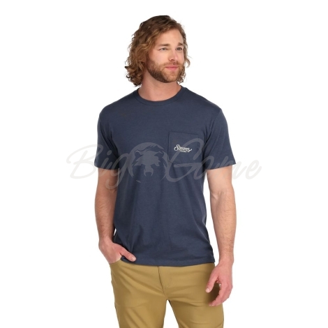 Футболка SIMMS Two Tone Pocket Tee цвет Navy Heather фото 3