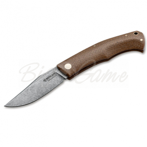 Нож складной BOKER Boxer EDC Brown сталь M390 рукоять микарта фото 1