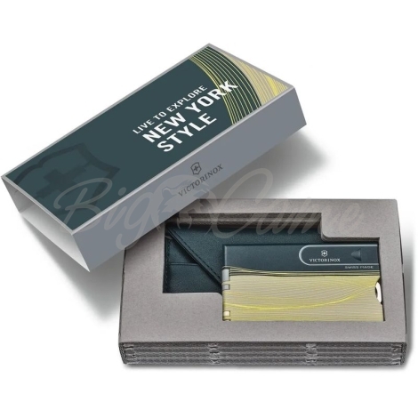 Швейцарская карточка VICTORINOX Swiss Card Classic New York Style 9 функций цв. Серый (в подарочной уп.) фото 2