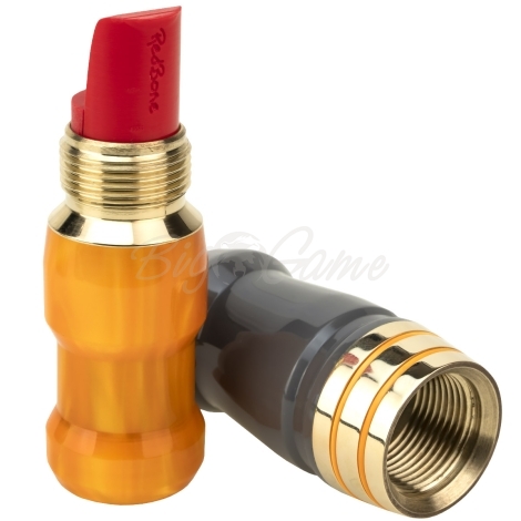 Манок на белолобого гуся D.E.D CUSTOM CALLS Зов вдовы Call of widow Short barrel (делрин) с гравировкой цв. Оранжевый перламутр / Серый фото 4