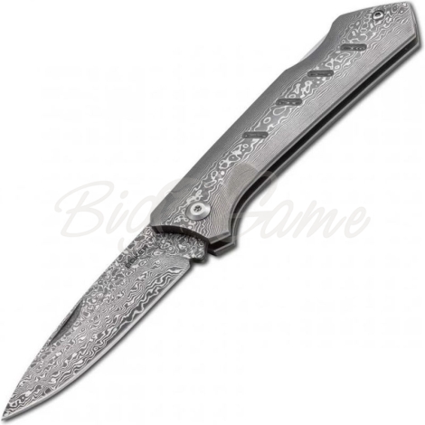 Нож складной BOKER Damascus Dominator дамасская сталь цв. Серый фото 1