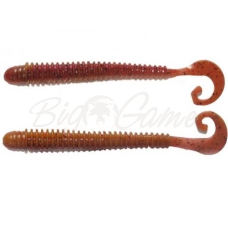 Твистер REINS G-Tail Saturn 4" (9 шт.) код цв. B65-Brown Shrimp Red/Free Style Cola фото 1