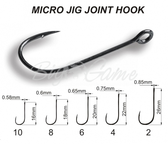 Крючок одинарный CRAZY FISH Micro Jig Joint Hook № 4 (200 шт.) фото 1