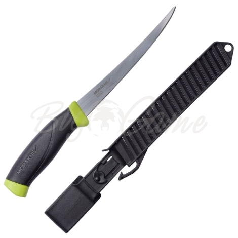 Нож MORAKNIV Fishing Comfort Fillet 155 цв. черный / зеленый фото 1