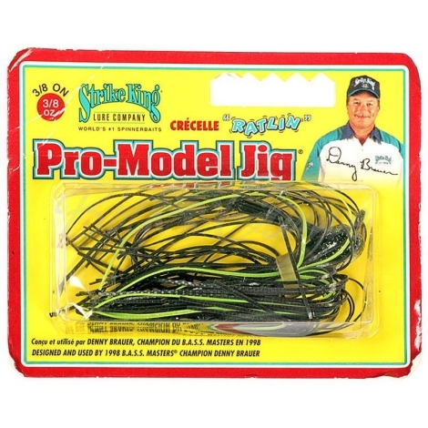 Бактейл STRIKE KING Pro-Model Jig 10,5 г (3/8 oz) цв. black chartreuse фото 1