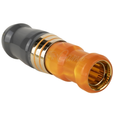 Манок на белолобого гуся D.E.D CUSTOM CALLS Зов вдовы Call of widow Short barrel (делрин) с гравировкой цв. Оранжевый перламутр / Серый фото 5