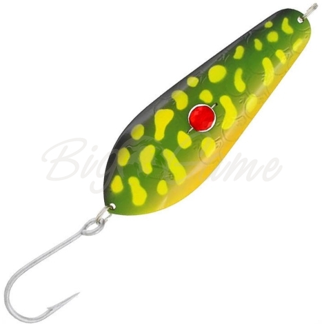 Блесна колеблющаяся KUUSAMO Rasanen 120/50 (бусинка) код цв. YE/GR-C, UV фото 1