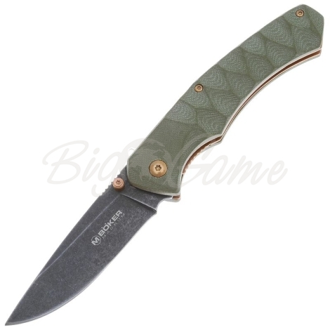 Нож складной полуавтоматический BOKER Iguanodon сталь 440А рукоять Стеклотекстолит G10 цв. Зеленый фото 1