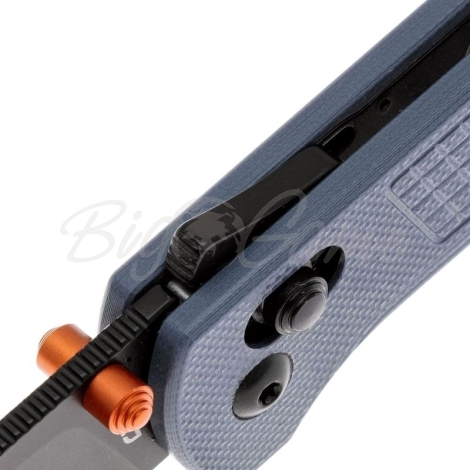 Нож складной полуавтоматический CJRB Bolt сталь AR-RPM9 рукоять стеклотекстолит G10 цв. Синий фото 3