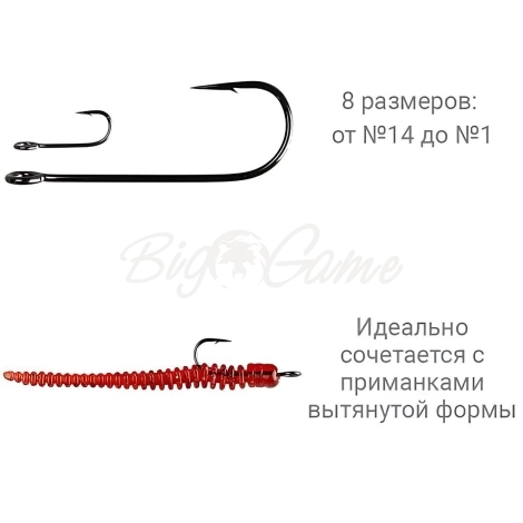 Крючок одинарный CRAZY FISH Round Bent Joint Hook №4 (10 шт.) фото 2