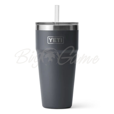 Термокружка YETI Rambler Straw Cap 760 цвет Charcoal фото 1