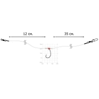 Оснастка спиннинговая DIXXON Drop Shot (40 см, кр. № 4, тест 9 кг)
