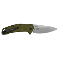 Нож складной KERSHAW Link  клинок CPM 20CV/stonewash,рукоять алюминий, цв. Олива превью 2