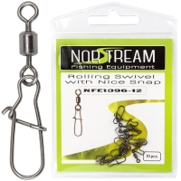 Вертлюг с карабином NORSTREAM Rolling swivel with nice snap (10 шт.) № 12