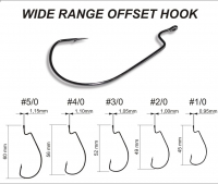 Крючок офсетный CRAZY FISH Wide Range Offset Hook № 2/0 (200 шт.)