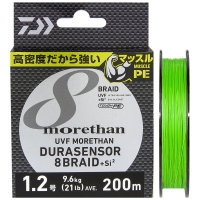 Плетенка DAIWA UVF Morethan Dura Sensor 8 Braid+Si2 Lime green 200м #1,2