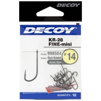 Крючок одинарный DECOY Kr-28 № 14 Fine Mini (18 шт.) превью 2