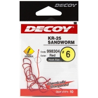 Крючок одинарный DECOY KR-25 Sandworm № 6 (10 шт.) превью 2