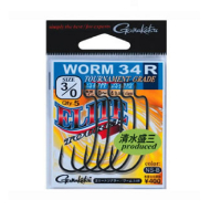 Крючок офсетный GAMAKATSU Worm-34R NS Black № 6/0 (3 шт.)