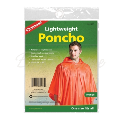 Дождевик COGHLAN'S Poncho цвет оранжевый фото 1