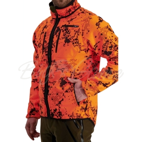Толстовка ALASKA MS Elk Hunter Reversible Fleece Jacket цвет Moss Brown / BlindTech Blaze фото 2