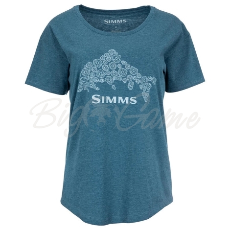 Футболка SIMMS Floral Trout T-Shirt цвет Steel Blue Heather фото 1