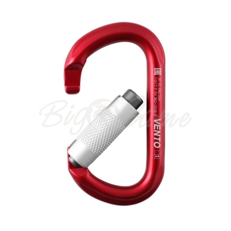 Карабин металлический VENTO Овал автомат с байонетной муфтой keylock цв. Красный фото 2