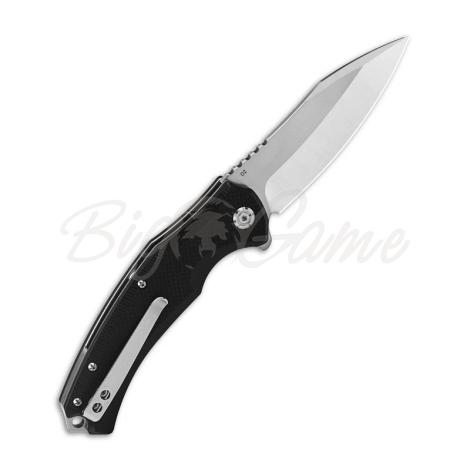 Нож складной полуавтоматический QSP KNIFE Snipe сталь D2 рукоять G-10 черная фото 4
